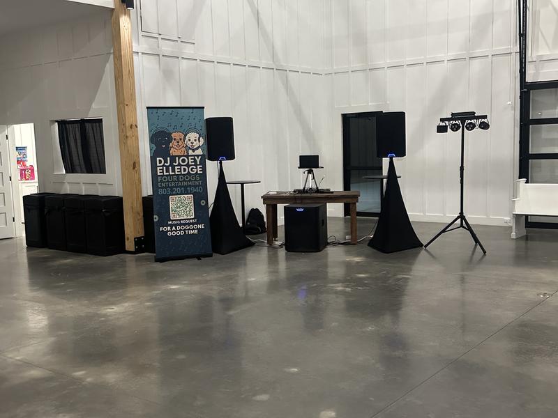 Four Dogs Entertainment DJ setup for a private event in Lexington SC