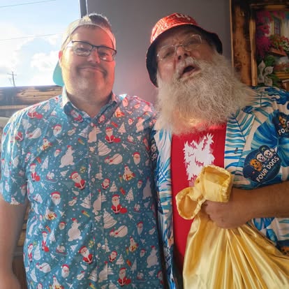 Santa Jim at a Four Dogs Christmas in July event